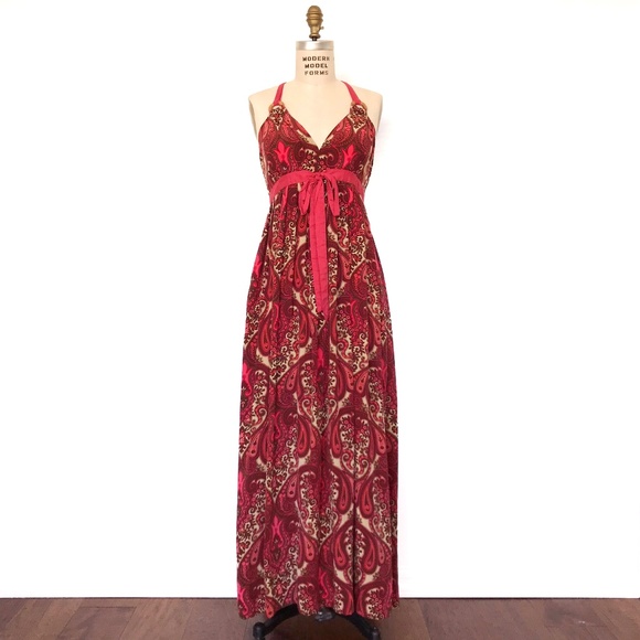 TRACY REESE - Long Paisley Printed Silk Dress - Picture 1 of 4